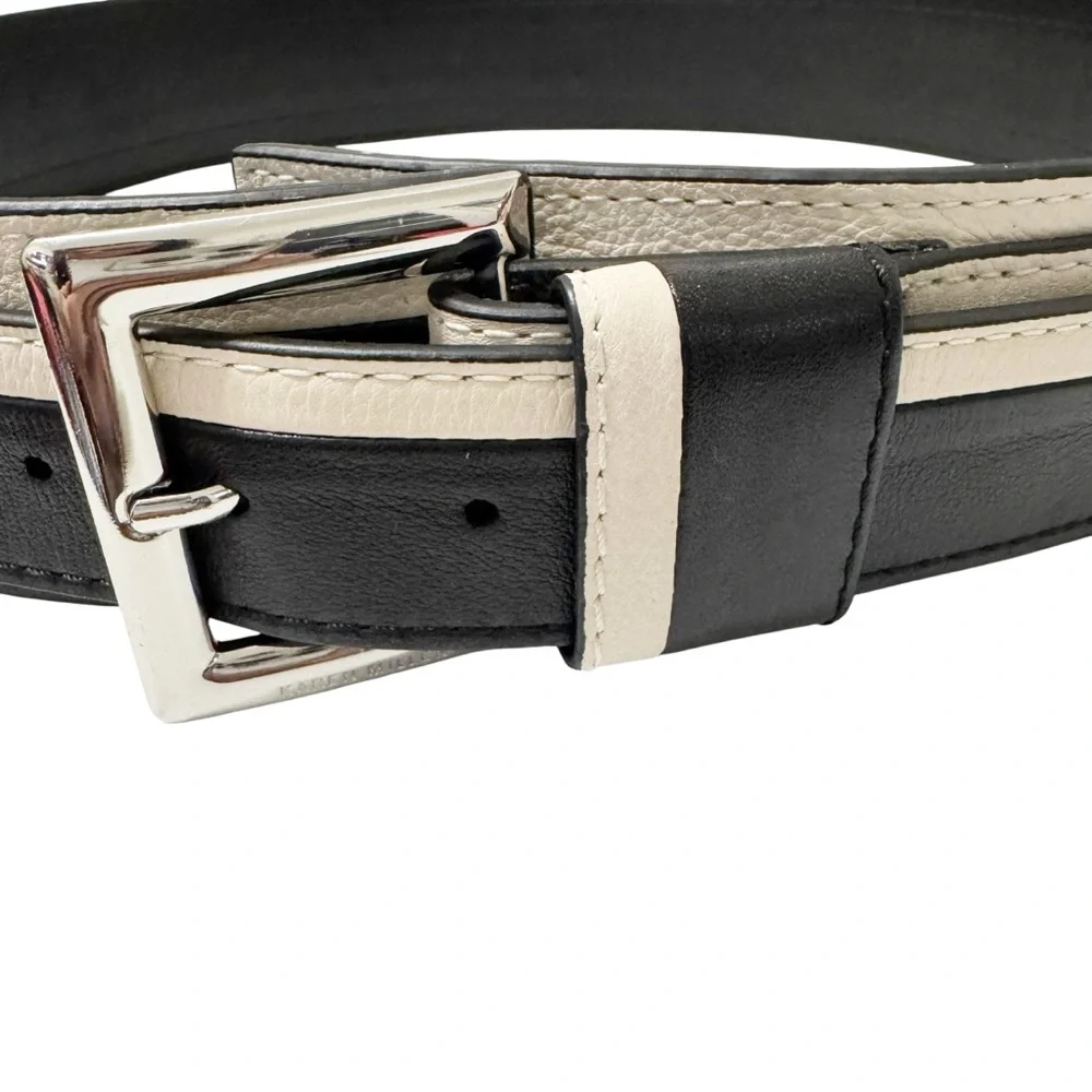 Karen Millen Wide Leather Black & White Belt Medium